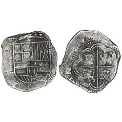 Potosi, Bolivia, cob 8 reales, 1634T.