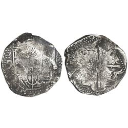 Potosi, Bolivia, cob 8 reales, 1636, assayer not visible.