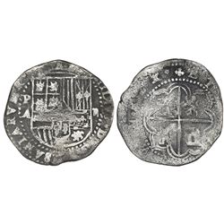 Potosi, Bolivia, cob 2 reales, Philip II, assayer A.