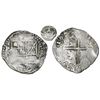 Image 1 : Potosi, Bolivia, cob 8 reales, 1649(O), with crowned-L countermark on cross.