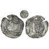 Image 1 : Potosi, Bolivia, cob 8 reales, 1650O, with crowned-L countermark on cross.