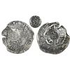 Image 1 : Potosi, Bolivia, cob 8 reales, (16)50O with five-dot ornaments (fine style), crowned-L countermark o