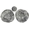 Image 1 : Potosi, Bolivia, cob 8 reales, (1651-2)E, with crown-alone countermark (rare variety) on cross.