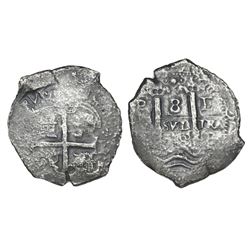 Potosi, Bolivia, cob 8 reales, 1678E.