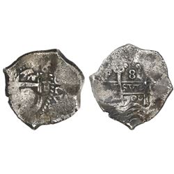 Potosi, Bolivia, cob 8 reales, 1700F.