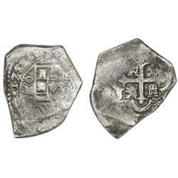 Mexico City, Mexico, cob 8 reales, 1732F.