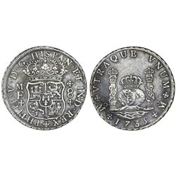 Mexico City, Mexico, pillar 8 reales, Philip V, 1735MF.