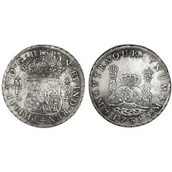 Mexico City, Mexico, pillar 8 reales, Philip V, 1735MF.
