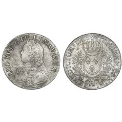 France (La Rochelle mint), ecu, Louis XV, 1726-H.