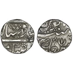 India (Madras Presidency), Arkot mint, 1 rupee, regnal year 6 (frozen date / ca. 1759-82), open lotu