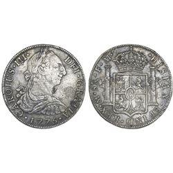 Mexico City, Mexico, bust 8 reales, Charles III, 1775FM.