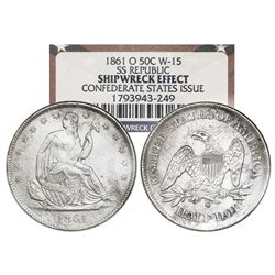 USA (New Orleans mint), Seated Liberty half dollar, 1861-O, Confederate States issue (die W-15), NGC