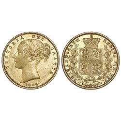 Great Britain (London, England), gold sovereign, Victoria (young head), 1852.