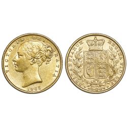 Great Britain (London, England), sovereign, Victoria (young head), 1865, die 20.