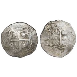 Lima, Peru, cob 8 reales, 1697H.