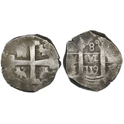 Lima, Peru, cob 8 reales, 1719M.