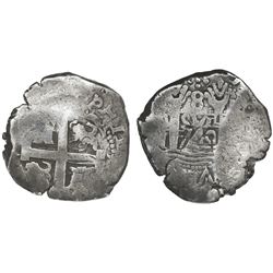 Lima, Peru, cob 8 reales, 1740N, very rare.