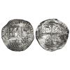 Image 1 : Potosi, Bolivia, cob 8 reales, Philip II, assayer B (3rd period), tiny-B variety.