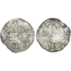 Potosi, Bolivia, cob 8 reales, Philip II, assayer RL.