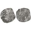 Image 1 : Potosi, Bolivia, cob 8 reales, 1620T, mintmark retrograde P over normal P ("phi"), quadrants of cros