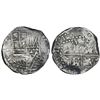 Image 1 : Potosi, Bolivia, cob 8 reales, Philip IV, assayer P/T (early 1620s), quadrants of cross transposed.