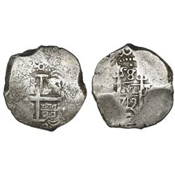 Potosi, Bolivia, cob 8 reales, 1719Y, rare.