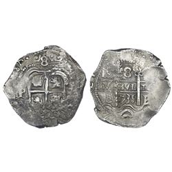 Potosi, Bolivia, cob 8 reales, 1735E.