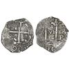 Image 1 : Potosi, Bolivia, cob 4 reales, 1674E, rare.