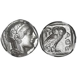 Attica, Athens, AR tetradrachm "owl," 454-404 BC, NGC Ch AU, strike 5/5, surface 4/5.