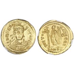 Eastern Roman Empire, AV solidus, Zeno (474-491 AD), second reign (476-491 AD), NGC clipped XF / edg