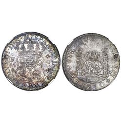 Mexico City, Mexico, pillar 8 reales, Charles III, 1770MF, with chopmark as from circulation in Asia