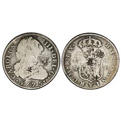 Madrid, Spain, bust 4 reales, Charles III, 1775PJ, with chopmarks as from circulation in Asia, PCGS