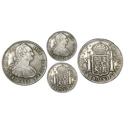 Popayan, Colombia, bust 8 reales, Ferdinand VII (bust of Charles IV), 1812JF, rare, PCGS XF details