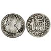 Image 1 : Pasto, Colombia, bust 2 reales, Ferdinand VII (bust of Charles IV), 1822O, two dots between date and