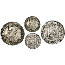Bogota, Colombia, bust 1 real, Ferdinand VII (bust of Charles IV), 1818FJ.