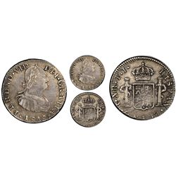 Bogota, Colombia, bust 1/2 real, Ferdinand VII (bust of Charles IV), 1818FJ, PCGS XF45, finest and o