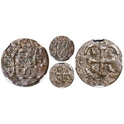 Cartagena, Colombia, copper "imitation cob" 2 reales, fantasy date "111" (ca. 1815), unique, quadran