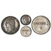 Image 1 : Medellin, Colombia, silver essai pattern obverse 1/2 decimo with mirror-image denomination and R on 