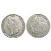 Image 1 : Medellin, Colombia, 5 decimos, 1887, elongated head, extremely rare, PCGS F detail / repaired.