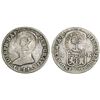 Image 1 : Costa Rica, 2 reales, Liberty head / ceiba tree double countermark (Type III, 1845) on a Madrid, Spa