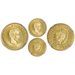 Cuba (struck at the Philadelphia mint), gold proof 1 peso, 1916, very rare, NGC PF 66 Ultra Cameo.