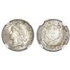 Image 1 : Dominican Republic (struck at the Paris mint), 50 centavos, 1891-A, NGC MS 62, ex-Rudman (stated on 