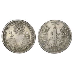 Quito, Ecuador, 4 reales, 1842MV, NGC VF 30.