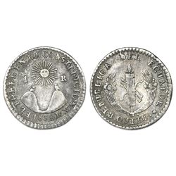 Quito, Ecuador, 1 real, 1839MV, NGC VF 30.