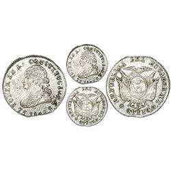 Quito, Ecuador, 1/2 real, 1848GJ, NGC MS 62.