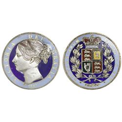 Great Britain (London, England), crown, Victoria (young head), 1847, both sides enameled (multi-colo