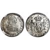 Image 1 : Guatemala, bust 1/2 real, Ferdinand VII transitional (bust of Charles IV), 1808M, NGC UNC details / 