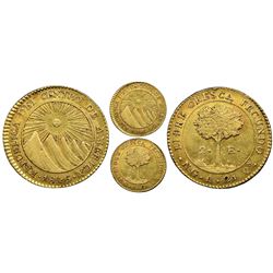 Guatemala (Central American Republic), gold 2 escudos, 1846A, NGC AU 53.