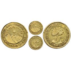 Guatemala (Central American Republic), gold 1 escudo, 1824M, rare, NGC AU 55.