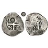Image 1 : Guatemala, 8 reales, sun-over-mountains countermark (Type II, 1839) on cross side of a Lima, Peru, c